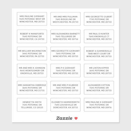 Recipient Name 18 Shipping Address Labels (Vel)