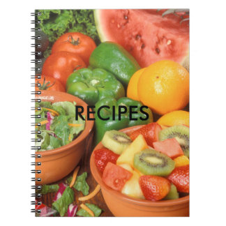 Recipiënten voor groenten en fruit notitieboek