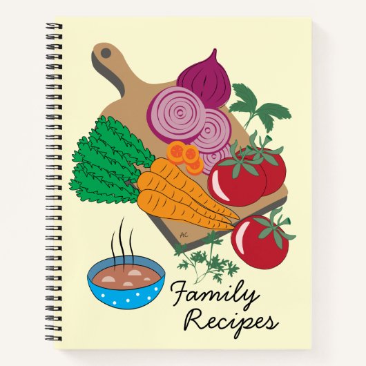 Recipies-laptop voor de groentenfamilie notitieboek (Voorkant)