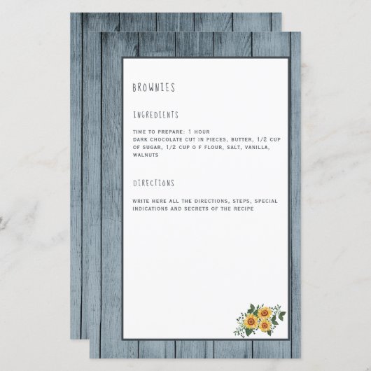 Recipp page cookbook mini multomap organizer (Voorkant / Achterkant)