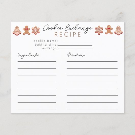Recippe Card-kerstkoekjeswisselaar (Voorkant)