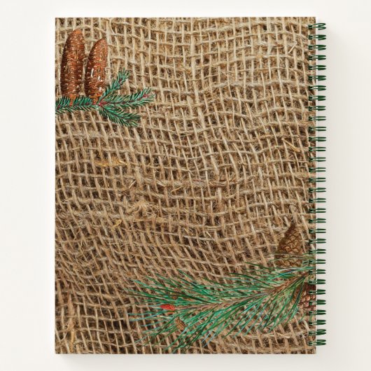 Recippen van de bijtende Pine Forest-kerstboomfami Notitieboek (Achterkant)