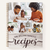 Recippen van de Bleke Rustic Wood Photo Collage Fa Notitieboek (Voorkant)