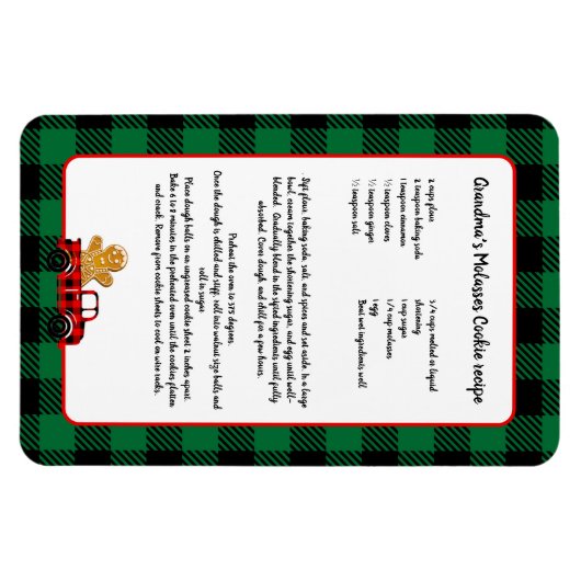 Recipper keepomwille Kerstmis Truck Green Black Ps Magneet (Horizontaal)