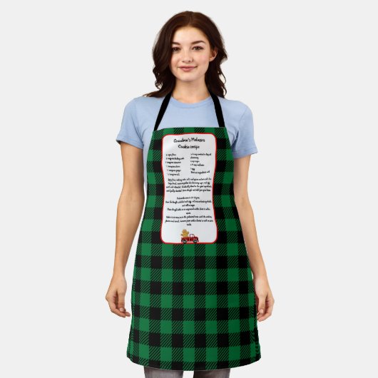 Recipper keepomwille Kerstmis Truck Green Black Ps Schort (Gedragen)