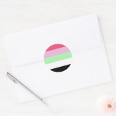 Recipromantische vlag ronde sticker (Envelop)
