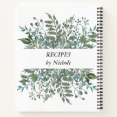 Recipt Foliage Greenery Leaves Personalized Notitieboek (Achterkant)