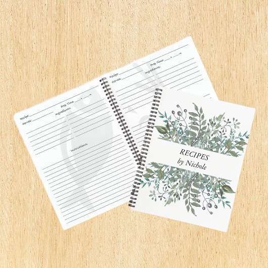 Recipt Foliage Greenery Leaves Personalized Notitieboek