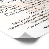 Recipt for Happy Marriage Fall Wedding Gift Poster (Hoek)