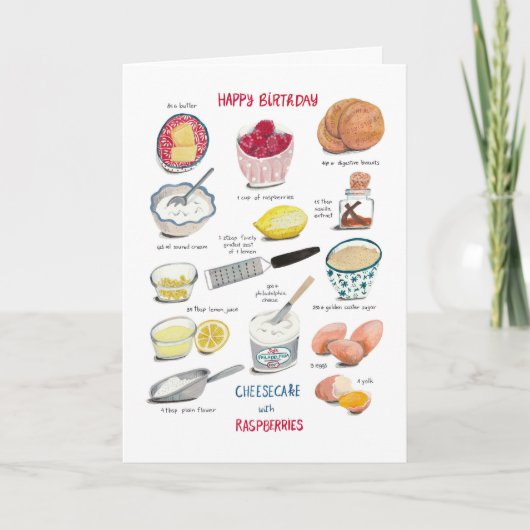 Recipt rode en gele verjaardagskaas kaart (Voorkant)