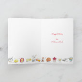 Recipt rode en gele verjaardagskaas kaart (Binnen)