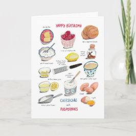 Recipt rode en gele verjaardagskaas kaart