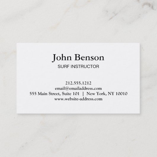  Reclaimed Wood Surf Instructor Visitekaartje (Achterkant)