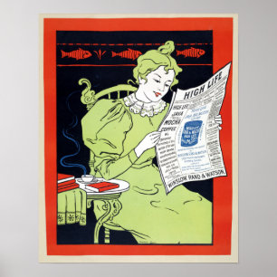 reclame 1890 van Mocha Coffee Poster