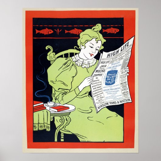  reclame 1890 van Mocha Coffee Poster (Voorkant)