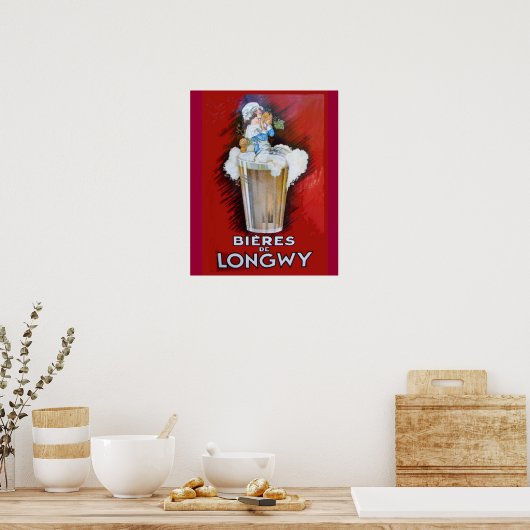  reclame, Bieres de Longwy Poster (Keuken)