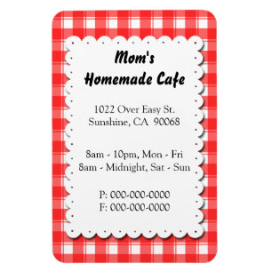 Reclame Magnet voor 'Red Plaid Restaurant' op maat Magneet