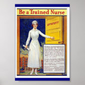  reclame om een opgeleide verpleegster te worden; poster (Voorkant)