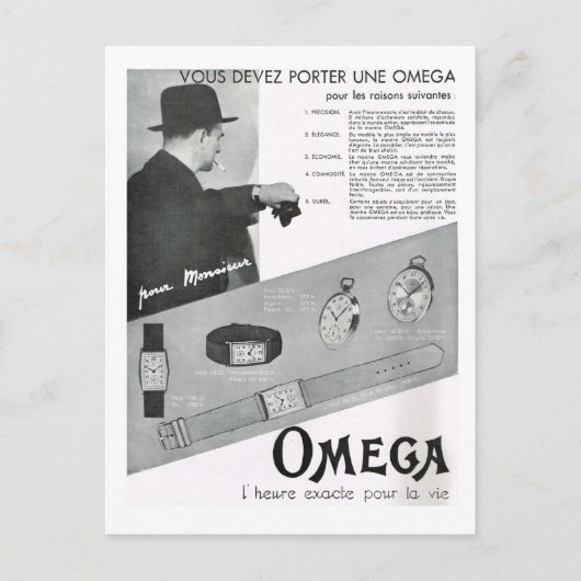 Reclame, Omega horloges Feestdagenkaart (Voorkant)