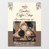 Reclame op de voordeur van de koffiezaak aanpassen raamsticker (Vel)