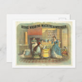 Reclame uit het verleden: Victoriaanse wasmachine Briefkaart (Voorkant / Achterkant)