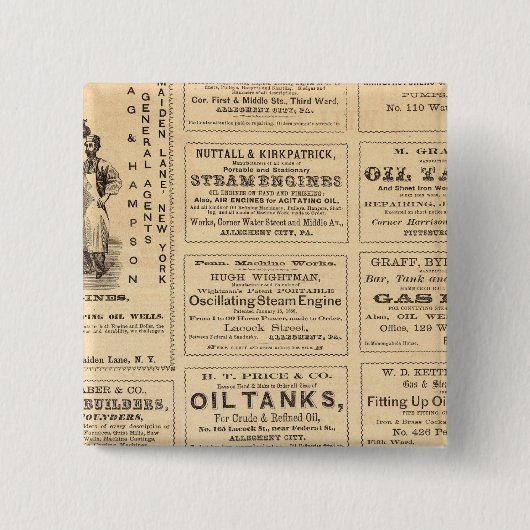 Reclame Vierkante Button 5,1 Cm (Voorkant)