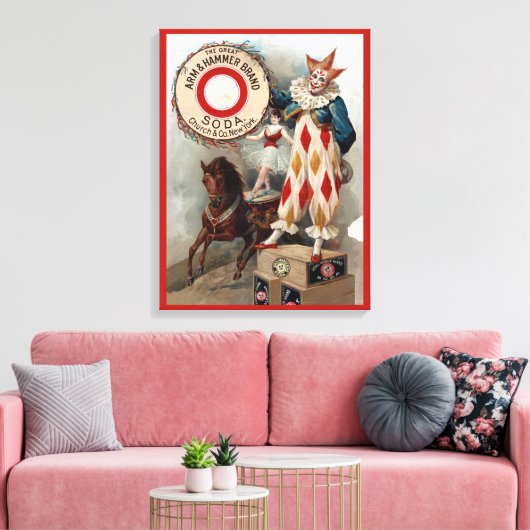 reclame voor arm & hamer soda canvas afdruk (Insitu (Woonkamer))