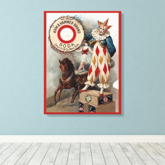 reclame voor arm & hamer soda canvas afdruk (Insitu (Houten vloer))