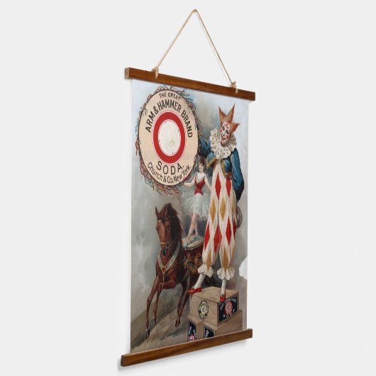  reclame voor arm & hamer soda hangend wandkleed (Gebogen)