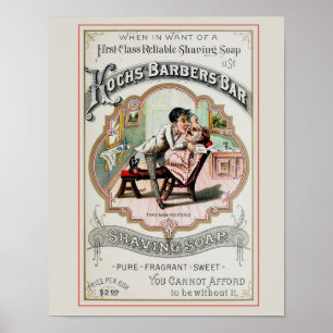 reclame voor Barber-winkels Poster