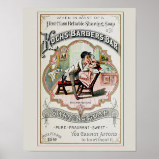 reclame voor Barber-winkels Poster