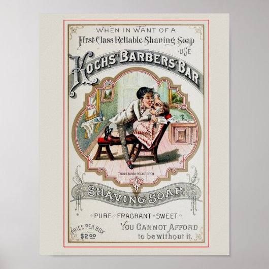 reclame voor Barber-winkels Poster (Voorkant)