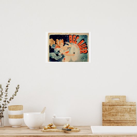 Reclame voor "Bec Auer" (kleurenlitho) Poster (Keuken)