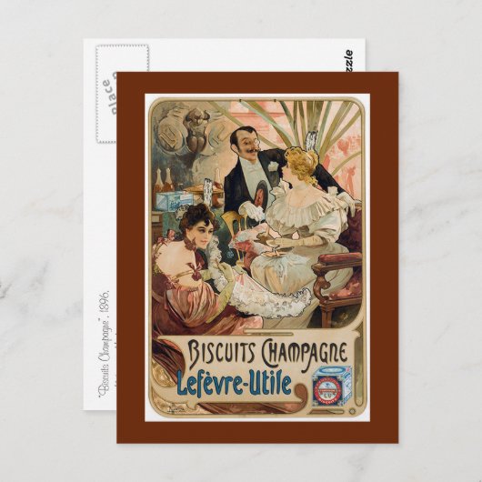 Reclame voor Champagne Biscuits Briefkaart (Voorkant / Achterkant)