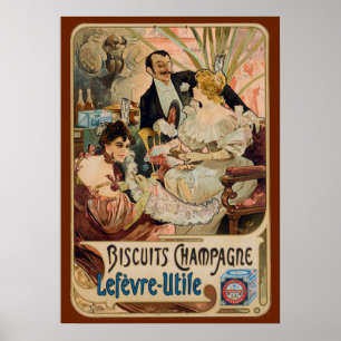 Reclame voor Champagne Biscuits Poster