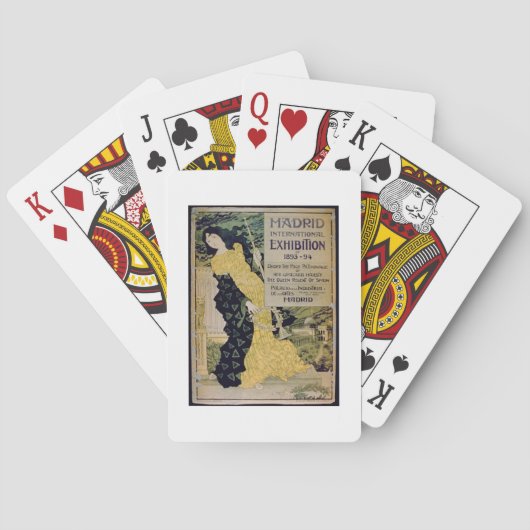 Reclame voor de "Madrid International Exhibi Speelkaarten (Achterkant)
