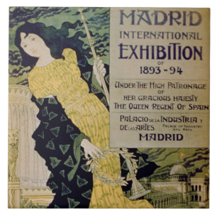 Reclame voor de "Madrid International Exhibi Tegeltje