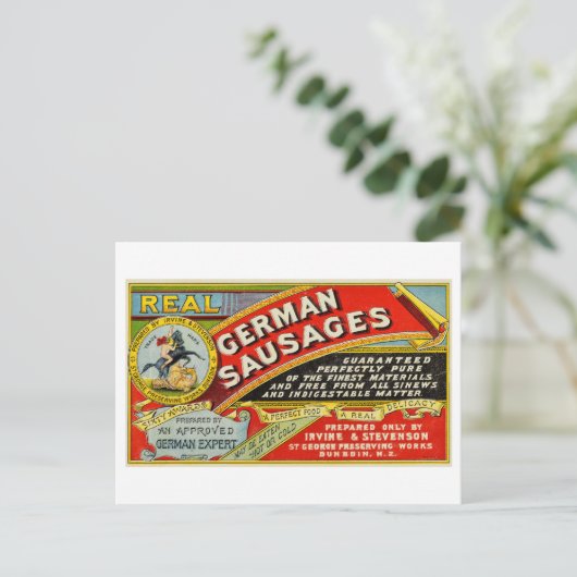  reclame voor "echte" Duitse worst Briefkaart (Staand voorkant)
