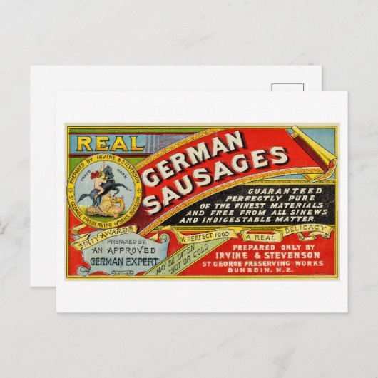 reclame voor "echte" Duitse worst Briefkaart (Voorkant / Achterkant)