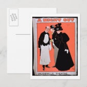 Reclame voor 'Een nacht uit' in de Vaudeville Briefkaart (Voorkant / Achterkant)