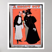 Reclame voor 'Een nacht uit' in de Vaudeville Poster (Voorkant)
