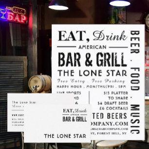 Reclame voor eet- en drinkgelegenheden, pubs en br flyer