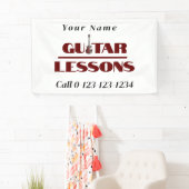 Reclame voor gitaarlessen spandoek (Insitu)