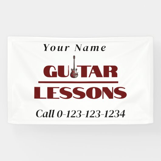 Reclame voor gitaarlessen spandoek (Horizontaal)