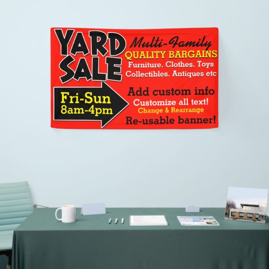 Reclame voor herbruikbare Gard Sale Garage-verkoop Spandoek (Beurs)