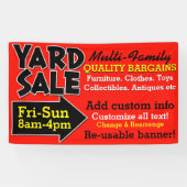 Reclame voor herbruikbare Gard Sale Garage-verkoop Spandoek (Horizontaal)