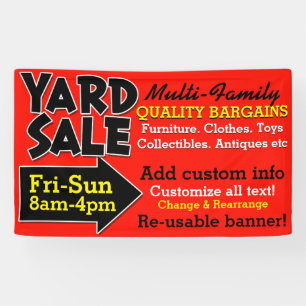 Reclame voor herbruikbare Gard Sale Garage-verkoop Spandoek