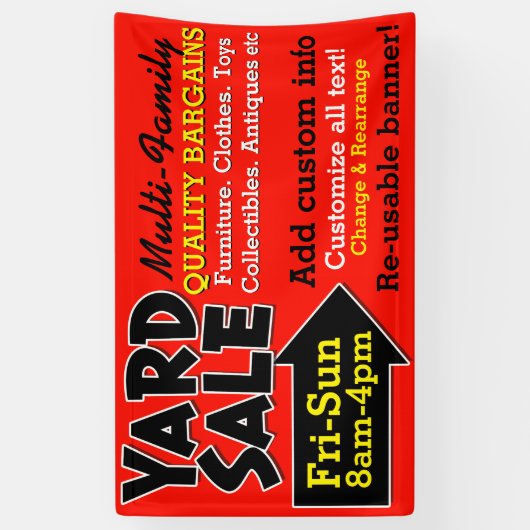 Reclame voor herbruikbare Gard Sale Garage-verkoop Spandoek (Verticaal)