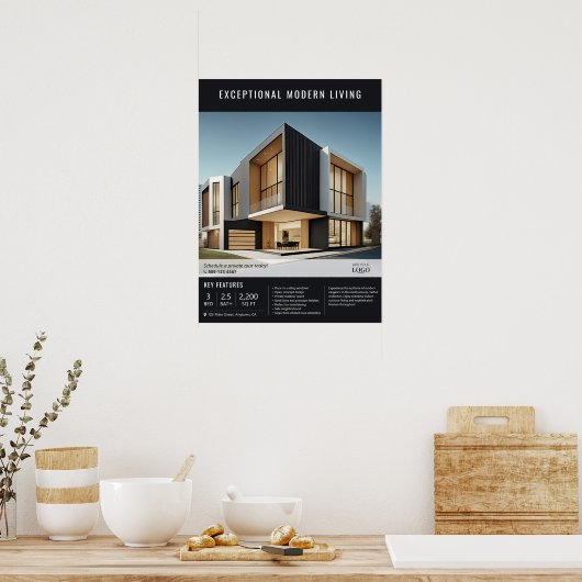 Reclame voor het aanbieden van moderne onroerend g poster (Keuken)