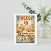 Reclame voor kaas in vintage stijl jaren 50 briefkaart (Staand voorkant)
